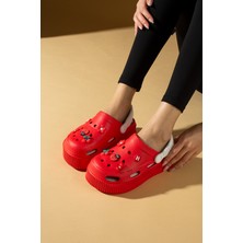 Pembe Potin Yüksek Taban Jibbitzli Eva Comfort Kadın Sandalet DNZ224-24