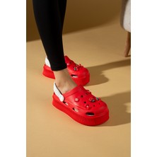 Pembe Potin Yüksek Taban Jibbitzli Eva Comfort Kadın Sandalet DNZ224-24