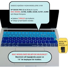 McStorey Macbook Pro Klavye Kılıfı Türkçe Q Baskı A1706 A1989 A2159 A1707 A1990 ile Uyumlu Ombre