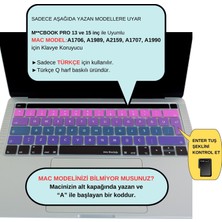 McStorey Macbook Pro Klavye Kılıfı Türkçe Q Baskı A1706 A1989 A2159 A1707 A1990 ile Uyumlu Ombre