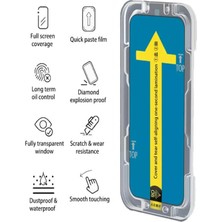 Döfier iPhone 13 Pro Max Ekran Koruyucu 5D Tam Kapatan Otomatik Hizalama Aparatlı Kolay Kurulum Temperli Cam