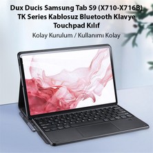 Ason Plus Dux Ducis Samsung Tab S9 (X710-X716B) Tk Series Kablosuz Bluetooth Klavye Touchpad Kılıf