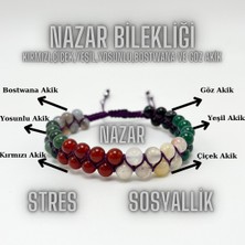 Yıldız Doğal Taş Nazar Bilekliği 6 Çeşit Akikten Oluşan