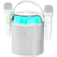 Newface Earldom A30 Rgb Işıklı Karaoke Mikrofonlu Bluetooth Kablosuz Hoparlör - Beyaz 285098