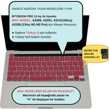 McStorey Macbook Pro Klavye Kılıfı 13inç M1-M2 Türkçe Q Baskı A2338 2289 2251 A2141 ile Uyumlu