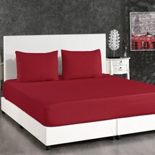 Alena Home Pamuklu 180X200 Çift Kişilik Çizgili Lastikli Çarşaf Seti