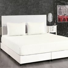 Alena Home Pamuklu 180X200 Çift Kişilik Çizgili Lastikli Çarşaf Seti