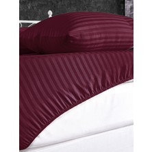 Alena Home Pamuklu 180X200 Çift Kişilik Çizgili Lastikli Çarşaf Seti