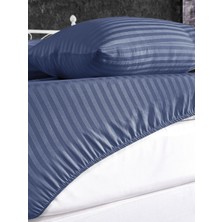 Alena Home Pamuklu 100X200 Tek Kişilik Çizgili Lastikli Çarşaf Seti