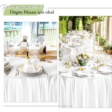 Zeren Home Düğün , Otel , Restoran , Parti Masası Için Büyük Yuvarlak Saten Masa Örtüsü
