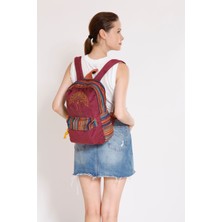 Street Bag Hayat Ağacı Nakışlı Etnik Otantik Bohem Sırt Çantası