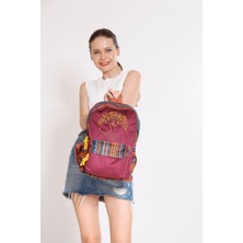 Street Bag Hayat Ağacı Nakışlı Etnik Otantik Bohem Sırt Çantası