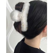 ZYC Büyük Boy Inci Peluş Mandal Toka 12 cm