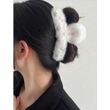 ZYC Büyük Boy Inci Peluş Mandal Toka 12 cm