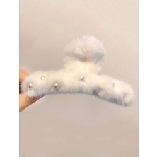 ZYC Büyük Boy Inci Peluş Mandal Toka 12 cm