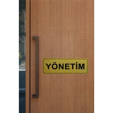 Atölye Çizgi Yönetim Yönlendirme Levhası 20 cm x 7 cm Gold Fırçalı Metal