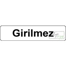 Atölye Çizgi Girilmez Yönlendirme Levhası 20 cm x 5 cm Beyaz Metal