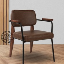 Kozza Home Endüstriyel Ergo Ahşap Ayak Ceviz Sandalye