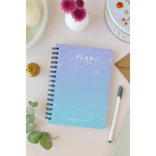 Deep Notebook 3'lü Set Süresiz Planlayıcı Ajanda A5 Spiralli Renk Geçiş Yıldızlar Turkuaz Renk Tasarım