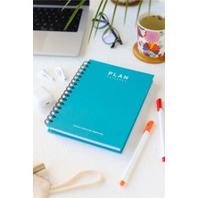 Deep Notebook 3'lü Set Süresiz Planlayıcı Ajanda A5 Spiralli Renk Geçiş Yıldızlar Turkuaz Renk Tasarım