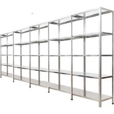 Güneyraf 5 Katlı 5li Bitişik Galvaniz Çelik Raf Arşiv Depo Kiler Rafı 43X60X200