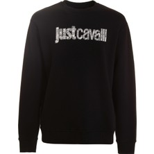 Just Cavalli Bisiklet Yaka Siyah Erkek Sweatshirt 75OAIG05