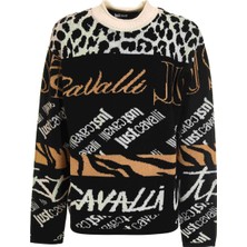 Just Cavalli Bisiklet Yaka Slim Fit Siyah Erkek Kazak 75OAFM08