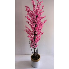 Rüzgar Çiçekçilik Rüzgar Yapay Çiçekçilik 30 x 30  cm  Krem Gold Saksıda Pembe Bahardalı Ağacı
