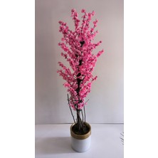 Rüzgar Çiçekçilik Rüzgar Yapay Çiçekçilik 30 x 30  cm  Krem Gold Saksıda Pembe Bahardalı Ağacı