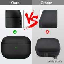 Eddyscale Apple Airpdos Gen 3 Tam Gövde Kılıfı, Kablosuz Şarjlı ve Ön LED Görünür Deri Kaplamalı (Yurt Dışından)