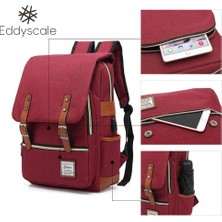 Eddyscale Su Geçirmez Seyahat Vintage Sırt Çantası, USB Şarj Portu ile Erkek Kadın 15.6 Inç Dizüstü Bilgisayar (Yurt Dışından)