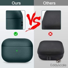 Eddyscale Apple Airpdos Gen 1/2 Deri Kaplamalı, Kablosuz Şarjlı ve Ön LED Görünür Tam Gövde Kılıfı (Yurt Dışından)