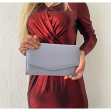 Sh Poly1 Saten Platin Abiye Çanta Clutch Portföy Askılı Omuz ve El Çantası 2023