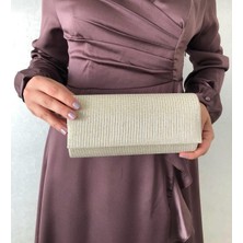 Sh Poly1 Abiye Çanta Clutch Portföy Askılı Omuz ve El Çantası Çupra Altın