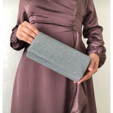 Sh Poly1 Abiye Çanta Clutch Portföy Askılı Omuz ve El Çantası Çupra Platin