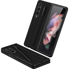 Newface Samsung Galaxy Z Fold 3 Kılıf Fold Kapak - Karbon 109008