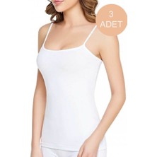 Secret Moda Ince Askılı Beyaz Kadın Hazır Atlet Beyaz Kadın Atlet 3 Adet