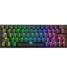 Rampage KB-RX63 B-Atom Siyah Bluetooth Rgb Backlight Red Swıtch Mekanik Q 63 Tuşlu Mini Gaming Oyuncu Klavyesi