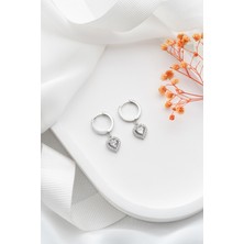 Gümüşistan 925 Ayar Gümüş Silver Kaplama Kalp Küpe
