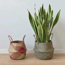 Shanhua Shop No.3 Tarzı 22X20CM Seagrass Depolama Sepeti Saksı Doğal Rattan Sepet Saksı Oyuncak Tutucu Çamaşır Sepeti Konteyner Ev Enkaz Depolama (Yurt Dışından)