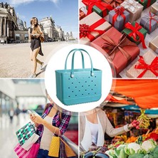Shanhua Shop Açık Yeşil Tarzı Katlanır Giyim Saklama Çantası Plaj Alışverişi Su Geçirmez Çok Kullanımlı Yıkanabilir Ev Eva Silikon Organizatör Çanta Sepeti (Yurt Dışından)