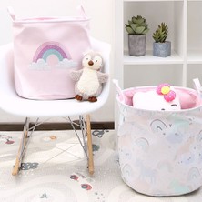 Shanhua Shop H Tarzı Bebek Çamaşır Sepeti Süper Büyük Ipli Kirli Giysiler Oyuncaklar Saklama Kutusu Sevimli Pembe Katlanabilir Saklama Çantası Ev Sundri (Yurt Dışından)