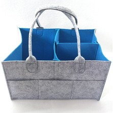 Shanhua Shop Mavi Stil Keçe Kumaş Saklama Çantası Katlanabilir Bebek Büyük Boy Bezi Caddy Değişen Masa Organizatör Oyuncak Depolama Sepeti Araba Organizatör (Yurt Dışından)