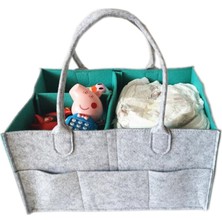 Shanhua Shop Mavi Stil Keçe Kumaş Saklama Çantası Katlanabilir Bebek Büyük Boy Bezi Caddy Değişen Masa Organizatör Oyuncak Depolama Sepeti Araba Organizatör (Yurt Dışından)