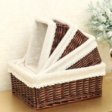 Shanhua Shop Ben Stil 36X26X14CM 4 Boyutlu El Yapımı Rattan Saklama Sepetleri Ev Eşyaları Aperatifler Meyve Enkazı Çamaşır Fg Söğüt Depolama Sepeti (Yurt Dışından)
