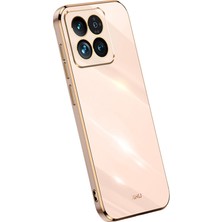 LR Joyful Xiaomi 14 Pro Electleclating Gold Edge Tpu Çizgiye Karşı Telefon Kılıfı (Yurt Dışından)