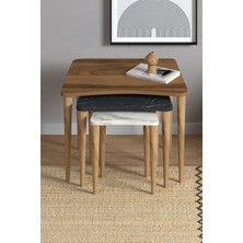 Monte Sehpa Nero Zigon Sehpa Ceviz Mermer