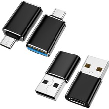 Galaxxy Iphone/pc Için 4'lü Paket USB C'den Usb'ye Adaptör ve Usb'den USB C'ye Adaptör (Yurt Dışından)