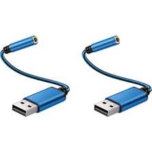 Galaxxy Usb'den 3,5 Mm'ye Ses Adaptörü, Pc, Ps4, Mac Vb. Için (0,6 Feet, Mavi) (Yurt Dışından)