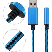 Galaxxy Usb'den 3,5 Mm'ye Ses Adaptörü, Pc, Ps4, Mac Vb. Için (0,6 Feet, Mavi) (Yurt Dışından)